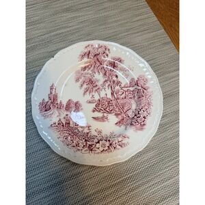 Vintage Swinnerton's The Ferry Pink Transferware Dessert Plate